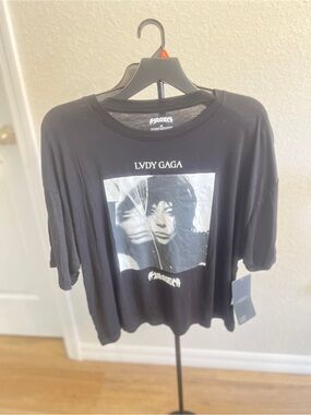 Lady Gaga Graphic Black Tee & Shorts for lounging (M)